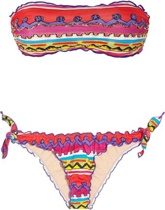 Emamó Messico Printed Bandeau Bikini - Lyst