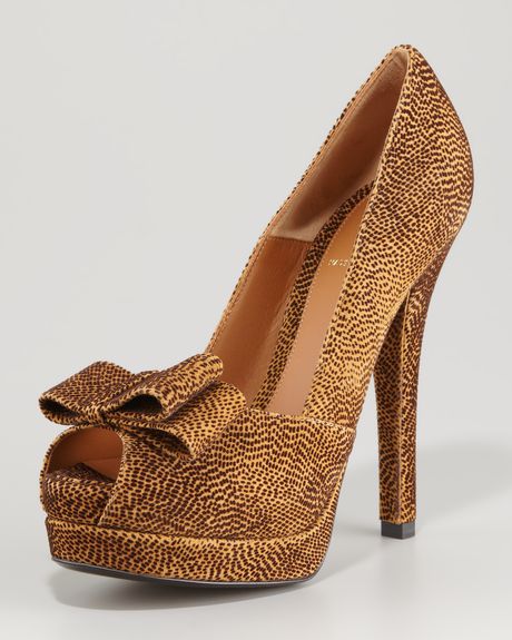 Fendi Deco Leopardprint Suede Pump in Brown (olive dark brown) - Lyst