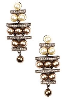 Givenchy Glass Pearl Chandelier Earrings - Lyst