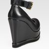 Marni Leather Ankle Strap Platform Wedges in Black - Lyst