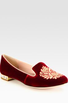Miu Miu Velvet Jewel Smoking Slippers - Lyst