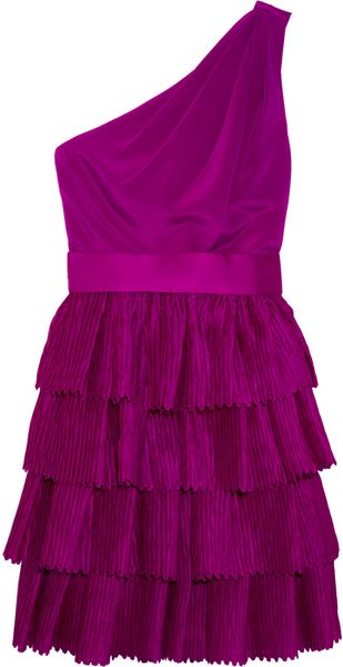  Tiered Crinkledsilk and Jersey Dress 