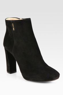 Prada Suede Platform Ankle Boots - Lyst