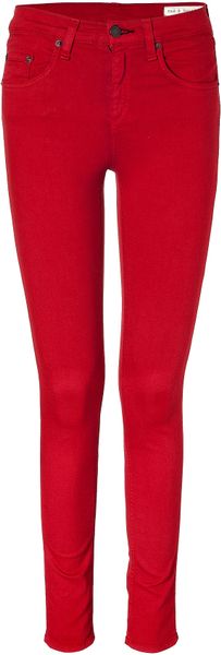 Rag & Bone High Rise Skinny Pants in Red (poppy) - Lyst