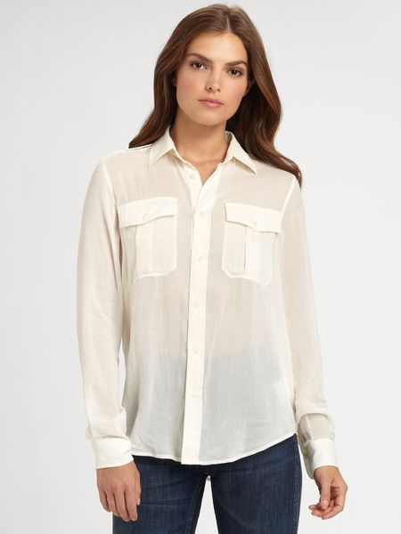 Ralph Lauren Blue Label Pippa Slimfit Shirt in White (jasmine) - Lyst
