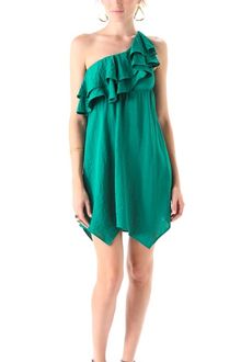 Rebecca Taylor Ruffle One Shoulder Dress - Lyst