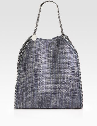  Falabella Metallic Woven Boucle Shoulder Bag 