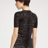 Yves Saint Laurent Leopard Print Knit Tee in Gray (grey) - Lyst
