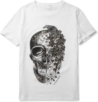 Alexander McQueen Skull and Ivyprint Cotton Tshirt - Lyst