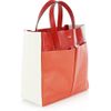 Anya Hindmarch Raw Nevis Tricolour Tote in White (red) - Lyst