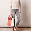 Anya Hindmarch Raw Nevis Tricolour Tote in White (red) - Lyst