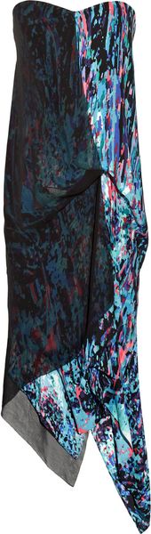 BCBGMAXAZRIA Printed Silk Crepe De Chine Dress - Lyst