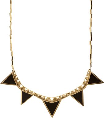 House Of Harlow House Of Harlow Gold and Black Zig Zag Triangle Armor Necklace - Lyst