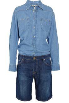 M Missoni Denim Playsuit - Lyst