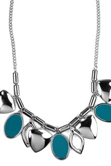 Nine West Teal Leaf Necklace - Lyst