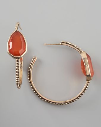 Stephen Dweck Red Agate Cathedral Hoop Earrings - Lyst