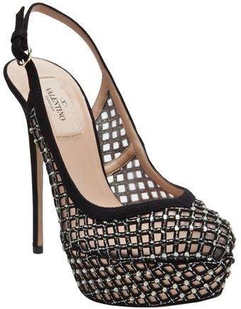 Valentino Crystal Platform Slingbacks - Lyst