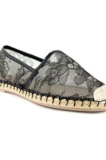 Valentino Black Lace Flat Espadrille - Lyst