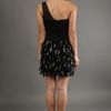 Bianca Nero One Shoulder Feather Dress in Black in Black - Lyst