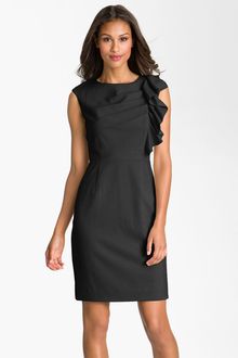 Calvin Klein Side Ruffle Woven Sheath Dress - Lyst