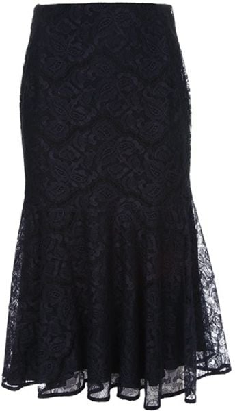Carven Lace Skirt in Blue (navy) - Lyst
