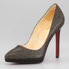 Christian Louboutin Pigalle Glittered Pump in Black - Lyst