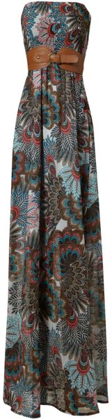 Jane Norman Peacock Paisley Maxi Dress in White - Lyst