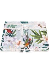 Juicy Couture Tropicalprint Cotton Blend Jersey Shorts