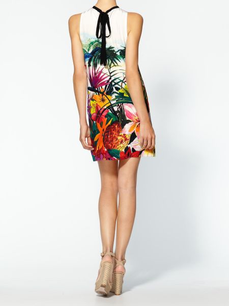 Juicy Couture Aloha Print Silk Dress in Multicolor (tropical print) | Lyst