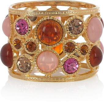  22karat Goldplated Crystal Cuff 