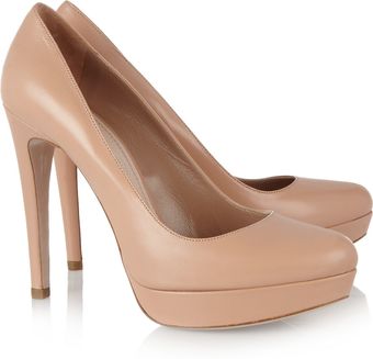 Miu Miu Leather Platform Pumps - Lyst