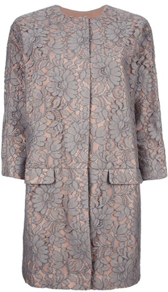 Msgm Floral Lace Coat in Floral - Lyst