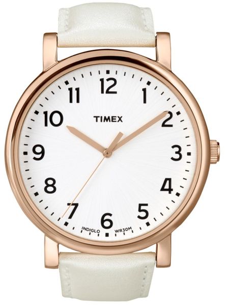 Timex® Womens Originals White Leather Strap 42mm T2n341um Macys Exclusive in White - Lyst