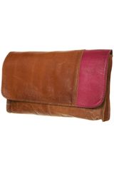Topshop Colour Block Leather Clutch
