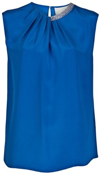 3.1 Phillip Lim Draped Top in Blue - Lyst