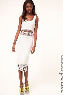 ASOS Collection Asos Petite Crochet Village Midi Dress - Lyst