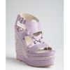 Balenciaga Lavender Leather Studded Woven Wedge Sandals in Purple (lavender) - Lyst