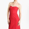 Bcbgmaxazria Strapless Lace Minidress in Red (red berry) - Lyst