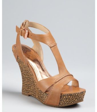 Brown Leather Braiden 2 Woven Wedges 