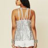 Free People Sequin Cami in Silver - Lyst