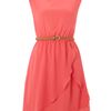 Maggie And Me Sleeveless Sunkissed Belted Dress in Pink (coral) - Lyst