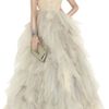 Oscar De La Renta Embroidered Tulle Gown in Gray (sand) - Lyst