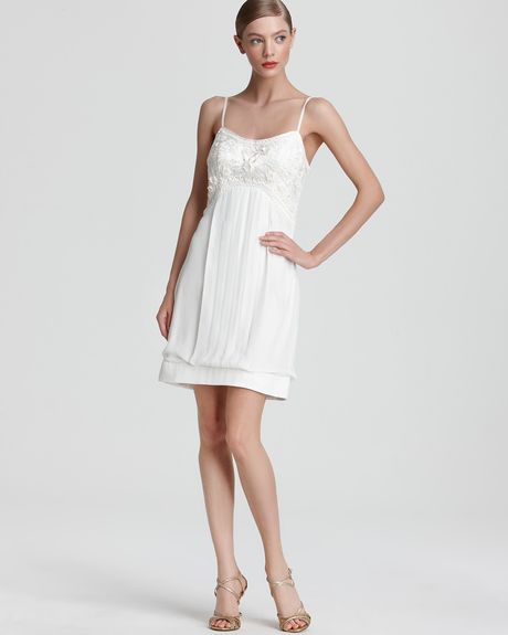 Sue Wong Sw Studio By Bubble Dress Embroidered in White (ivory) - Lyst