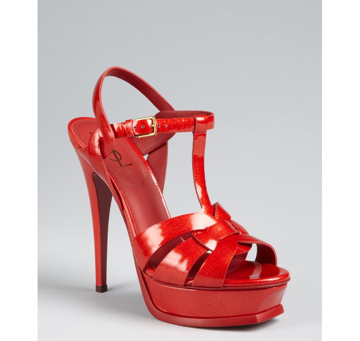 red ysl tribute sandals