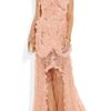 Alexander Mcqueen Ruffled Bead Embellished Chiffon and Lace Gown in Pink - Lyst