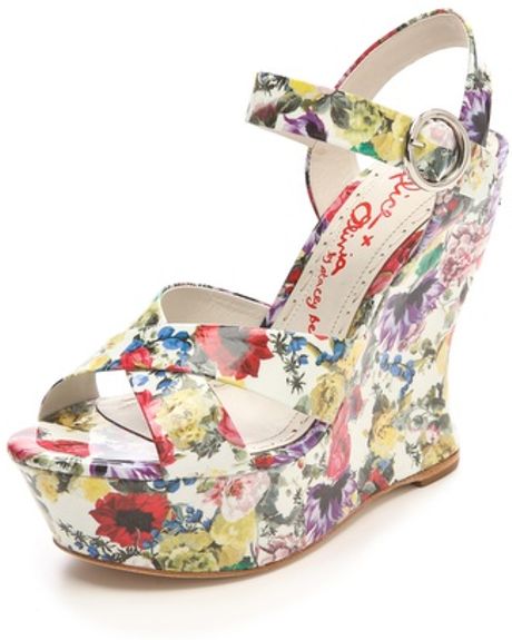 juliet platform wedge sandals in floral lyst juliet platform wedge sandals in floral lyst