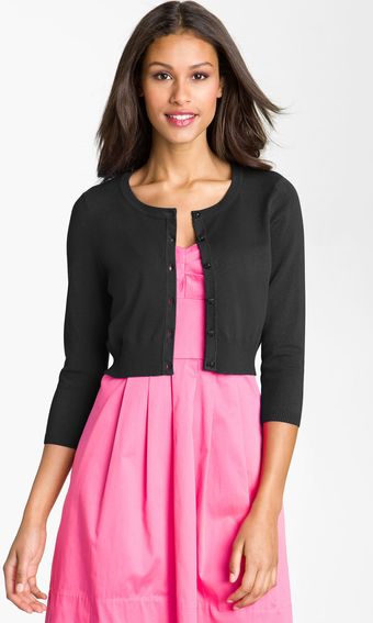 Donna Ricco Three Quarter Sleeve Knit Cardigan - Lyst