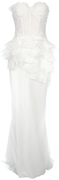 Ermanno Scervino Strapless Evening Gown - Lyst