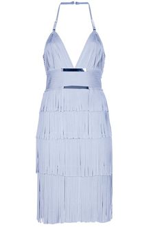 Hervé Léger Halter Neck Fringe Dress - Lyst