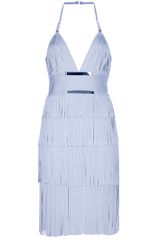 Hervé Léger Halter Neck Fringe Dress
